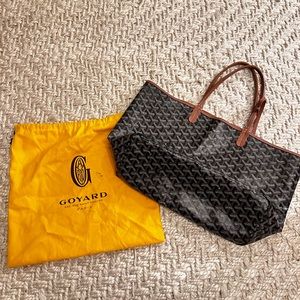 Goyard St. Louis tote Pm in black and tan EUC
